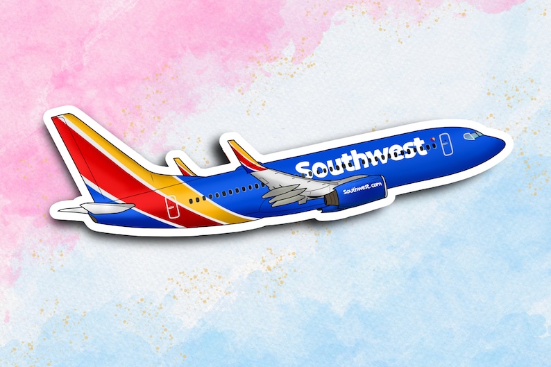 Swothwest Sticker Boeing 737 Southwest Airlines Sticker: Aviation Decal, Water-resistant ...