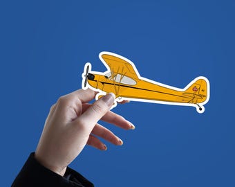 Piper J-3 Cub Sticker: Aviation Glossy Vinyl Decal