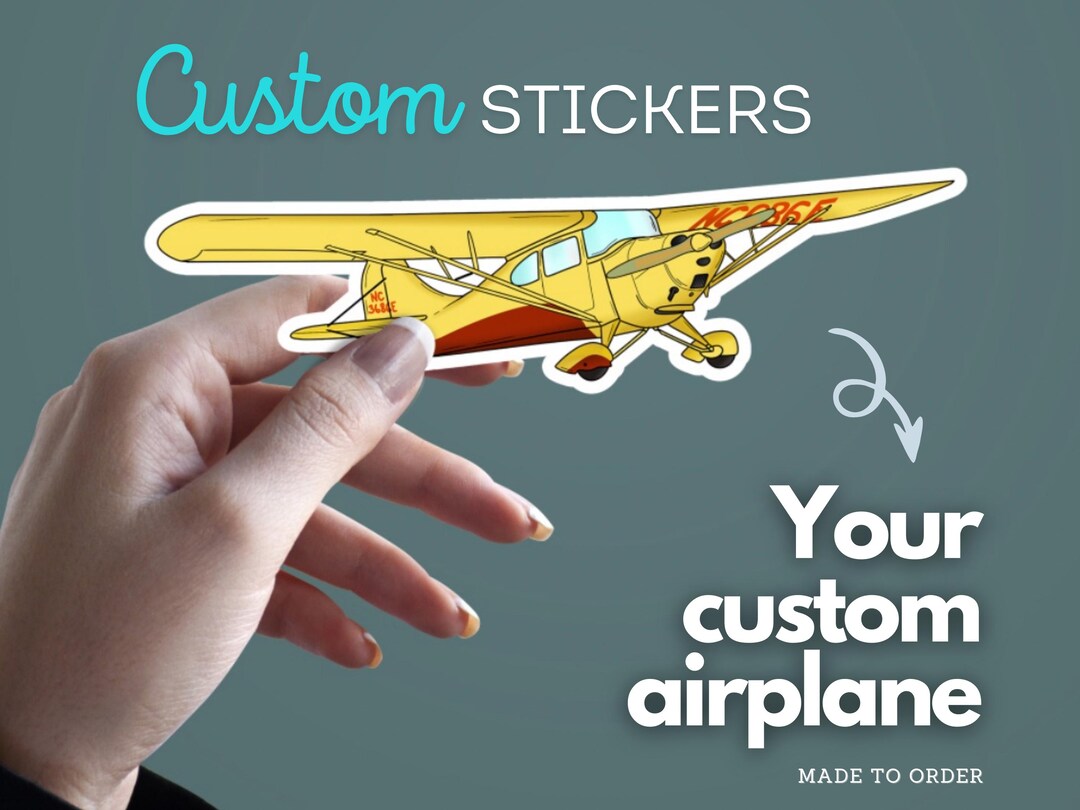 Custom Airplane Sticker: Hand-drawn Aviation Art Decal, Turn Your Plane ...