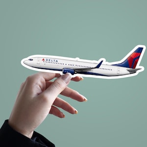 Boeing 737 | B737 Delta Airlines | Aviation Glossy Vinyl Sticker | Decal | Water-Resistant | Water Bottle Sticker | Laptop Sticker |Fly Gift