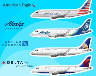 Embraer ERJ 175 Sticker: Aviation Glossy Vinyl Decal