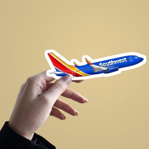 Boeing B737 Southwest Airlines | Aviation Glossy Vinyl Sticker | Decal | Water-Resistant | Water Bottle Sticker | Laptop Sticker |Pilot Gift