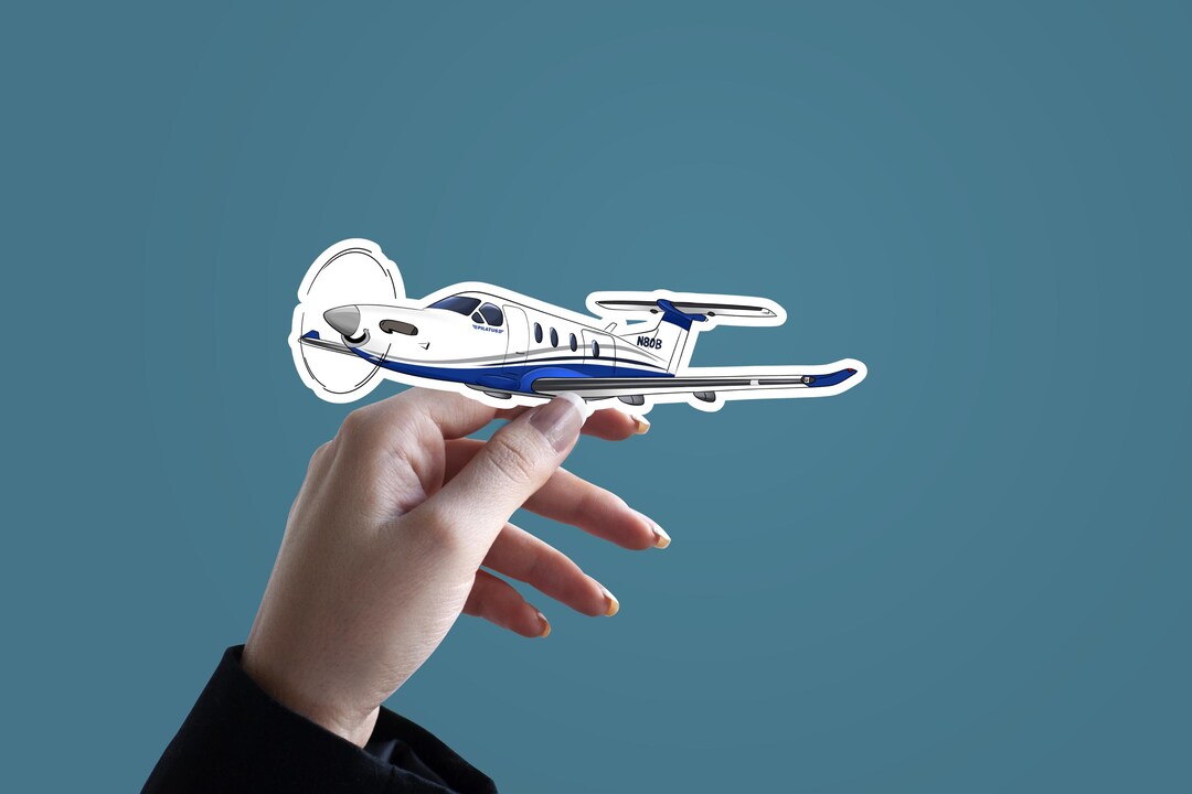 Pilatus PC-12 Aircraft Sticker: Aviation Vinyl Decal, Pilot Gift, Water ...
