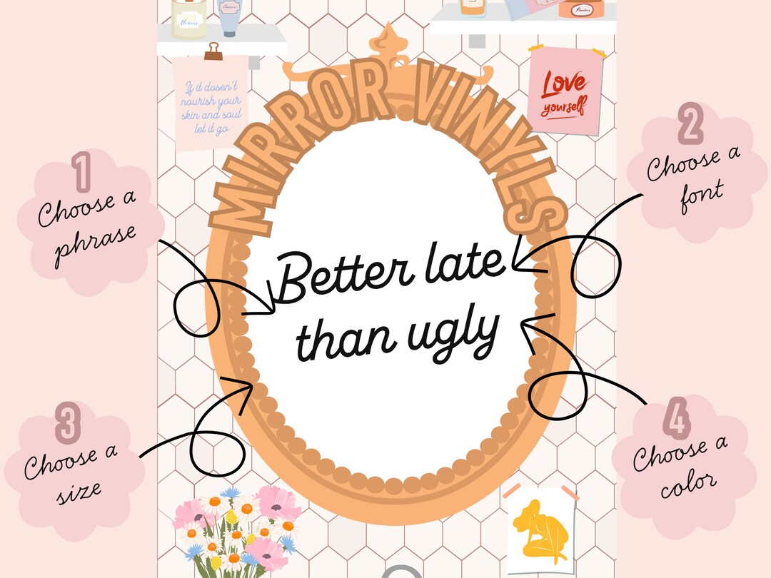 Mirror Affirmation Decal: Cute Vinyl Positive Message, Room Decor - Etsy