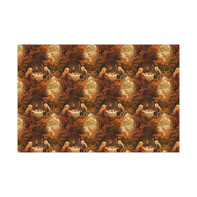 Autumn Feast of the Elves Wrapping Paper - Etsy
