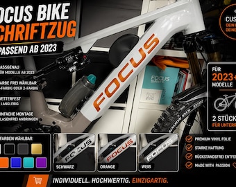 Adesivo con scritta Focus Bike 2023+ | Decalcomania personalizzata per telaio | Adesivo per MTB e-bike, si adatta perfettamente al tubo obliquo