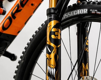 Suspension fork stickers – bicycle stickers | MTB sticker set | Custom color | Fox compatible | Skull