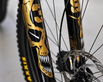 MTB Suspension Fork Stickers – Bicycle Stickers | MTB Sticker Set | Custom Color | Fox Compatible | Skull