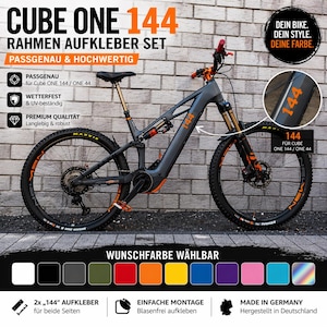 Cube One 144 Sticker Set – Frame Decals MTB – Perfect Fit – Custom Color – High Quality & Weatherproof