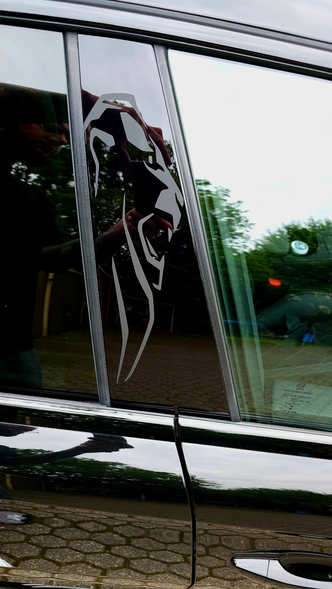 PEUGEOT 207 COMPATIBLE 5-DOOR HATCHBACK B PILLAR EXTERIOR TEXTURED VINYL DECALS