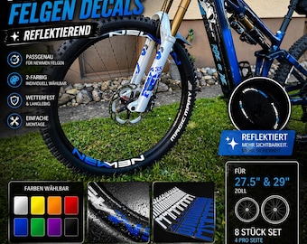 Bicycle Rim Stickers MTB – Reflective Bike Rim Decals 27.5/29 | MTB Sticker Set | Custom Wheel Stickers | NEWMEN compatible