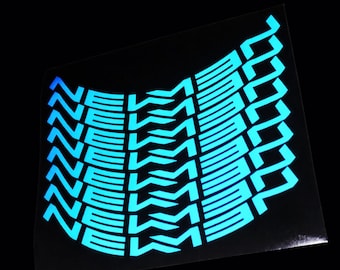 Fietsvelgstickers MTB – Reflecterende velgstickers | Set van 8 fietsstickers | Compatibel met NEWMEN | Cube Haibike Canyon