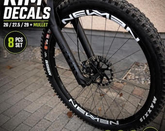 Bike Rim Stickers MTB – Bike Rim Decals 26 27.5 29 inch Mullet | MTB Sticker Set | White | NEWMEN compatible