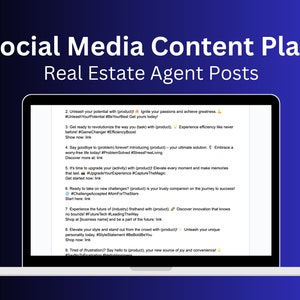Real Estate Agent | Social Media Content Plan