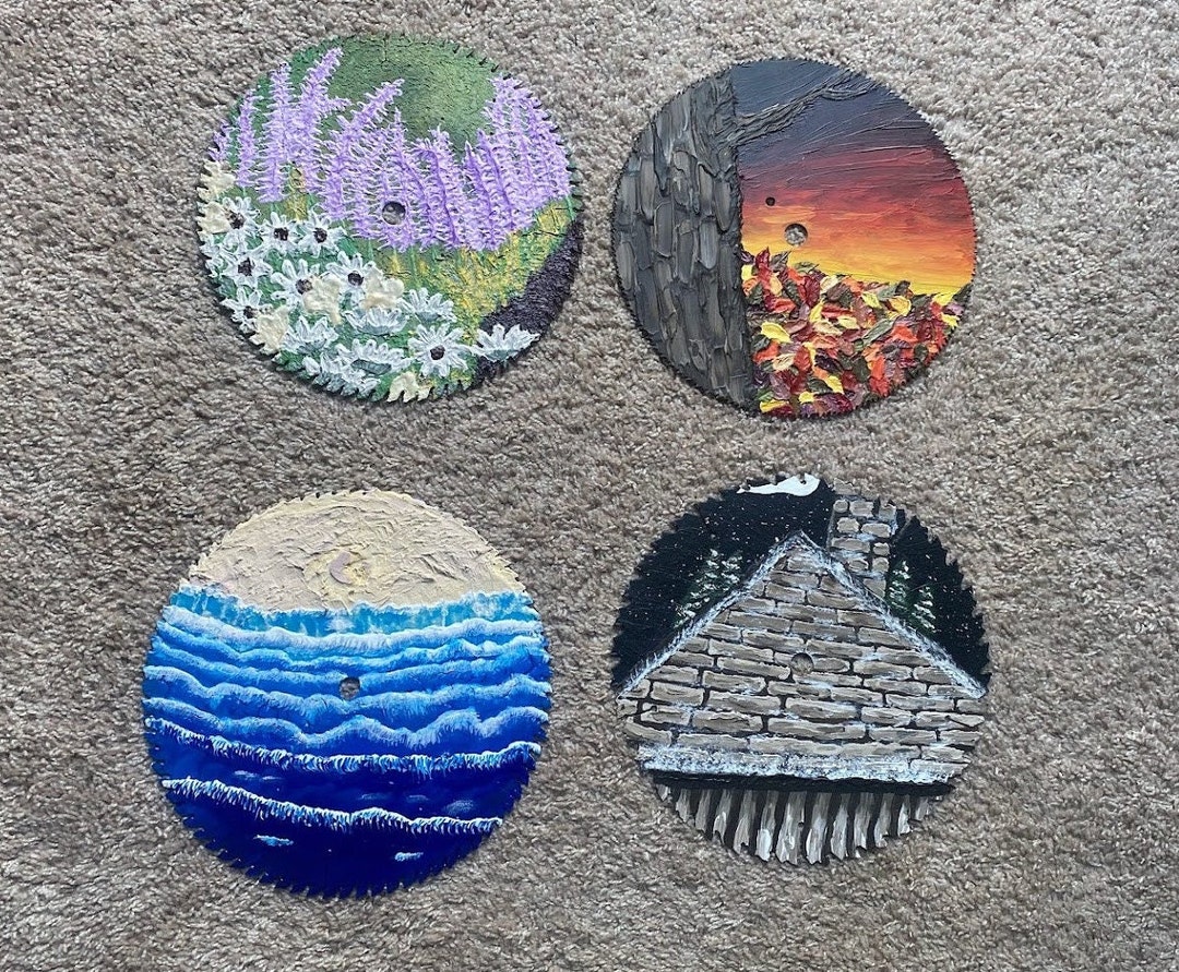 Saw Blade Paintings Four Seasons Paintings Original Fine Etsy