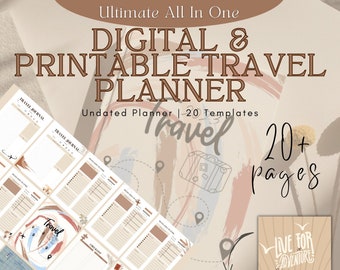 Digital and Printable Travel Planner, Holiday Planner, Trip Itinerary Planner, Digital Travel Planner Bundle, Planner,  A4, Letter Size PDF