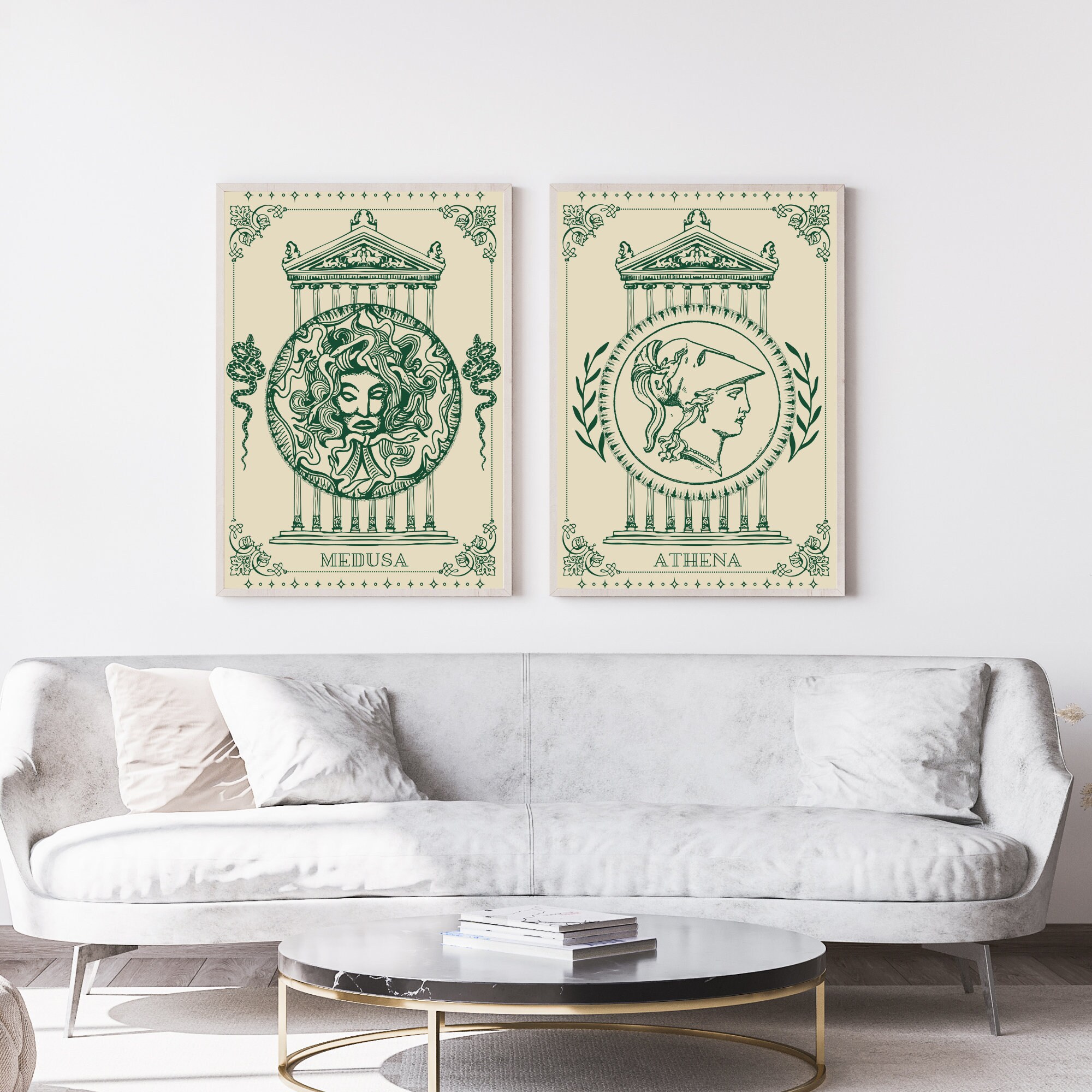 Ancient Greek Mythology Wall Art Zeus, Athena and Medusa Printable