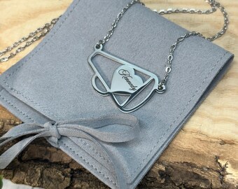 Cheer jewelry, Cheerleading sports necklace, Sterling Silver Cheer Necklace, Personalized Cheer Megaphone Gift, Cheer Mom