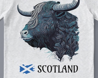 Scottish Highland Cow TShirt, Highland Cow Graphic Tee, Unisex Scotland Tshirt, Highland Cow Gift