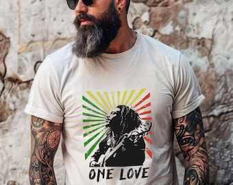 Bob Marley Tshirt, One Love Bob Marley Shirt, Music Fan Gift, Reggae Shirt, Unisex