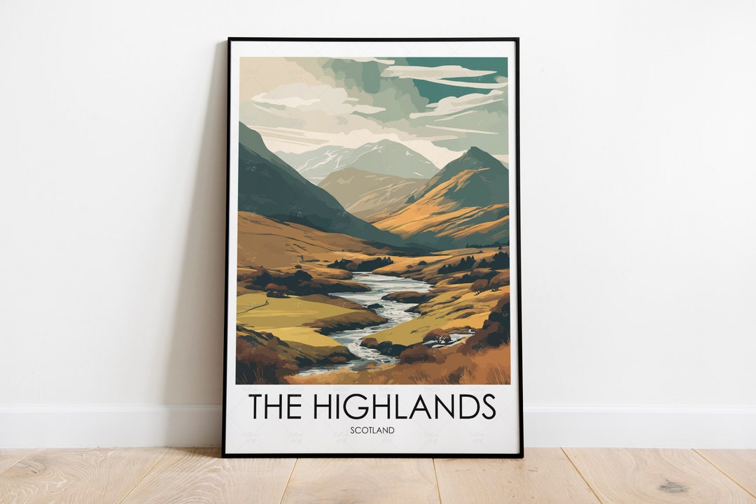 Highlands Poster, Scottish Highlands Poster, Highlands Travel Print