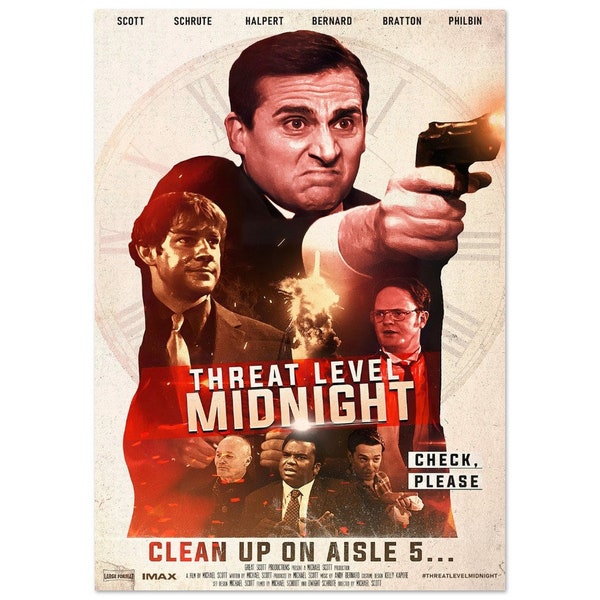 Threat Level Midnight Poster, Threat Level Midnight Movie Poster Print, The Office Print, The Office Wall Art