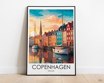 Copenhagen Travel Poster of Copenhagen Poster Travel Print Denmark Poster Wall Art Denmark Home Decor Copenhagen Gift Poster