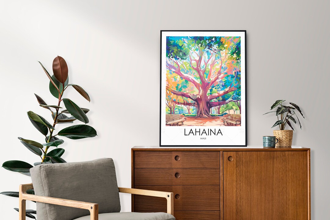 Lahaina Poster Print Lahaina Banyan Tree Lahaina Maui Poster Lahaina