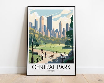 Central Park Poster, Central Park Travel Print, New York Travel Print, Central Park Wall Art, Home Decor, Central Park