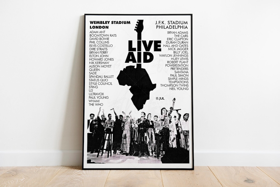 Live Aid Poster Liveaid Print 1985 Wembley Live Aid Vintage Concert Poster Live Aid Print Live