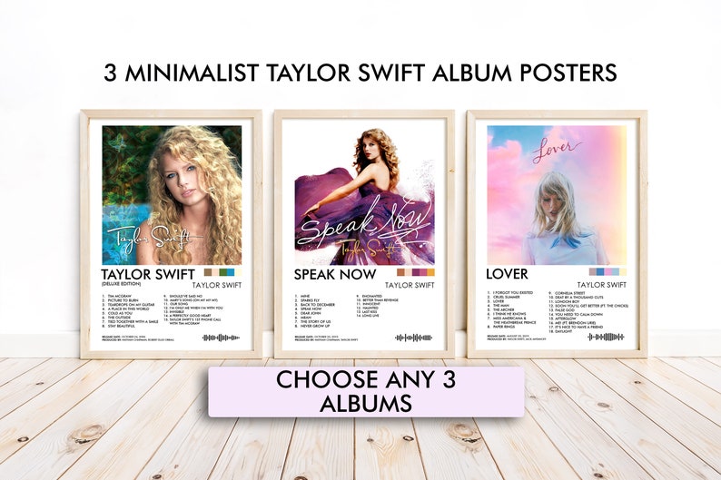 Taylor Posters Prints x3 Any 3 Taylor Album Covers, Wall Posters, Album Posters For Bedroom, Minimalist Print, Posters image 6