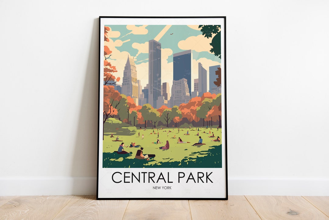 Central Park Poster Central Park Travel Poster New York Travel Poster