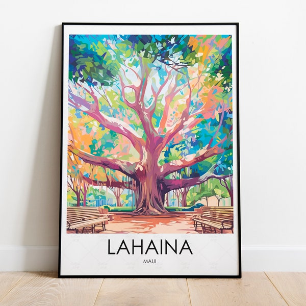 Lahaina Poster Télécharger Lahaina Banyan Tree Poster Lahaina Maui Poster Lahaina Travel Poster Lahaina Strong Lahaina Gift Téléchargement numérique