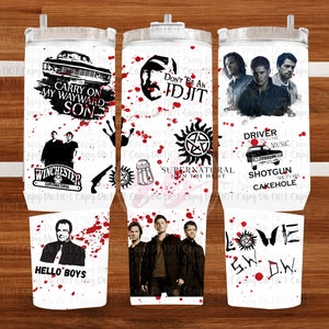 Supernatural 40oz Stanley Style Tumbler Design,  SUBLIMATION Digital Design, PNG, Dean, Sam