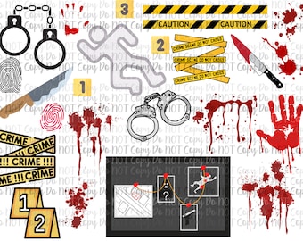 True Crime Bundle Clipart Package SUBLIMATION Digital Design, PNG, True Crime, Murder, Ted, Jeffery, blood