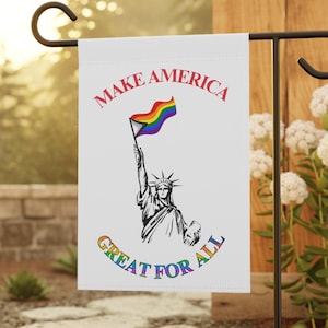 Pride Garden Flag, LGBTQ Yard Banner, Queer Garden Sign, Trans Pride Flag, Anti Trump, Pride Month Decor, Pride Parade, Funny Liberal flag