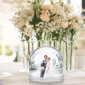 Engraved Wedding Couple Snow Globe, Personalized Snow Globe