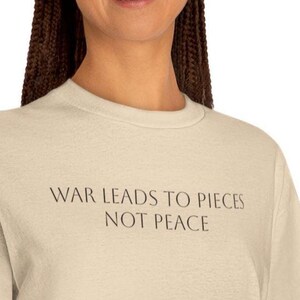 Minimalist Anti-War shirt, No war protest tee, sand color shirt, No Kings protest, activist, peace protest shirt, sand beige unisex shirt