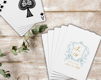 Custom Wedding Favors, Personalized Monogrammed Poker Card Deck for Guests, Wedding Guest Favors, Bride Groom Initial gift, Anniversary gift
