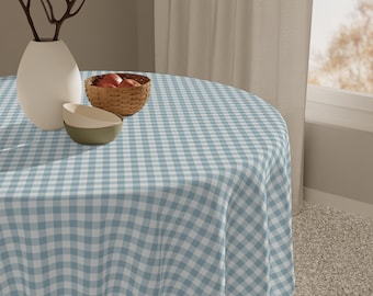 Mantel de cuadros azules: Decoración de mesa primaveral estilo Vichy retro