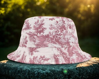 Vintage Floral Tapestry Bucket Hat, Rose Jacquard 