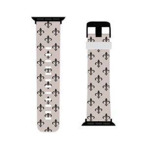 Fleur de Lis-horlogeband voor Apple Watch, Fleur de Lys shabby-chique horlogeband, zomerhorlogeband, chique stijl, Franse horlogeband, royalcore-cadeau