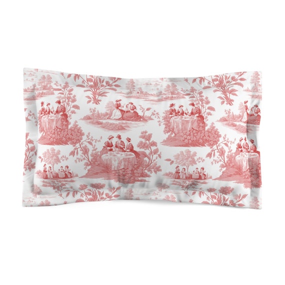 Red toile pillows deals