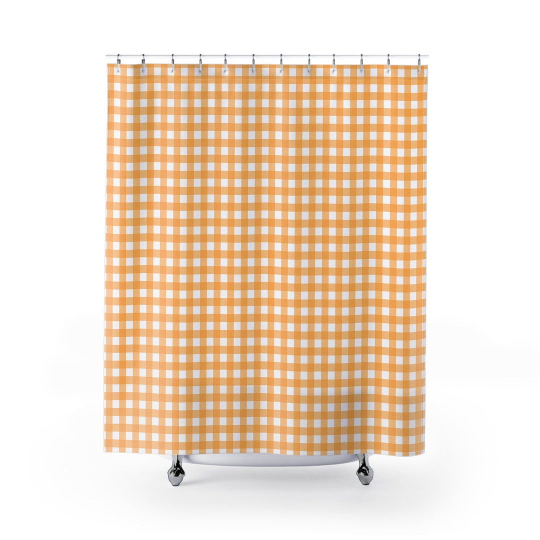 Yellow Gingham Shower Curtains, Yellow French Pattern for a French