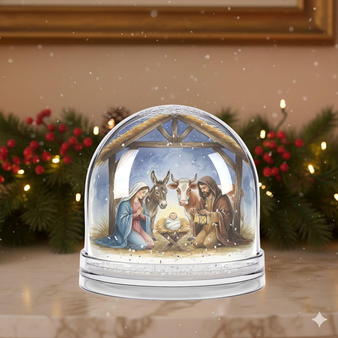 Nativity Scene Snow Globe | Christmas Nativity Decoration, Christmas ...