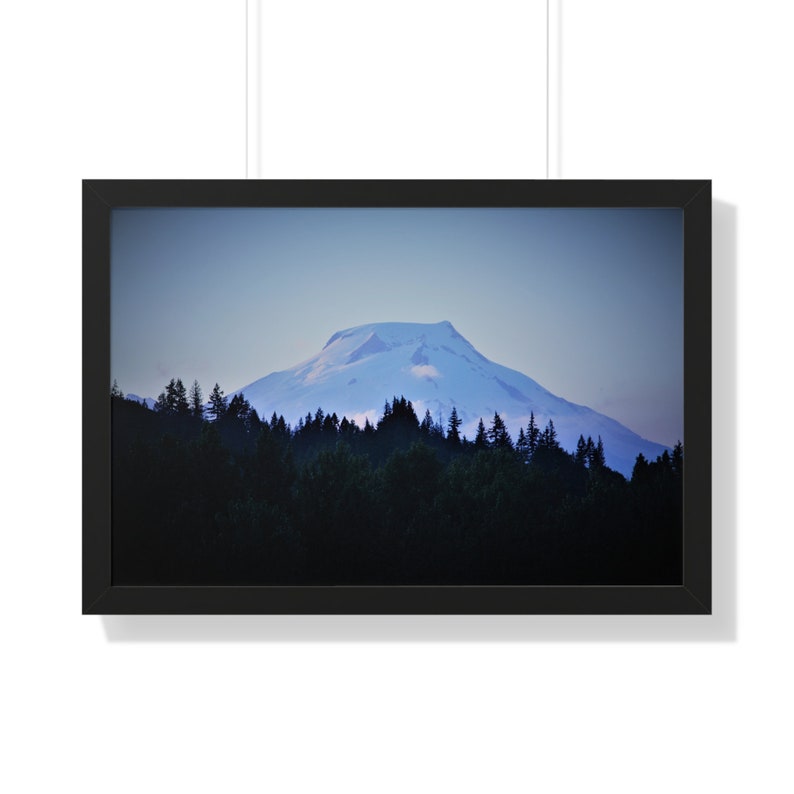 Framed Mountain Wall Art, Horizontal Framed Horizontal Poster, Black