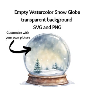 Globo de neve personalizável Clipart SVG e PNG com fundo transparente, aquarela, para cartões de felicitações, papelaria de casamento globo de neve