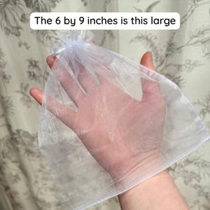White Organza Favor Bags Bulk 50 100 150 Pack – 4x6 or 6x9 Inch Sheer Drawstring Sachets – Wedding Birthday Bags 6x9 inches