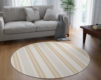 Round Rug, boho sable pastel tones, Spring 2024 home style decor, came accent rug for living room, bedroom, hosting decor or vacation rental