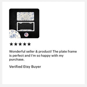 Black Floral Toile License Plate Frame: Chinoiserie Car Accessory image 10